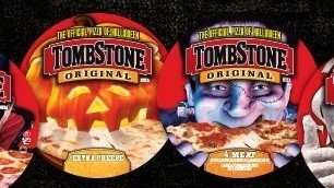 Tombstone, a frozen pizza brand owned by Nestle, bears Halloween packaging.