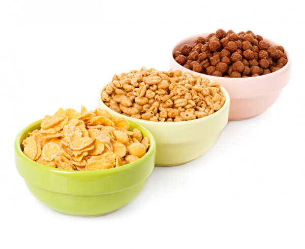 breakfast cereals selection bowls